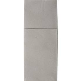 Papstar Hygienische Servietten-Bestecktaschen Airlaid, Grau, 1/8-Falz, 24 x 10 cm, 4 x 100 Stück