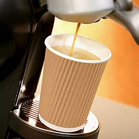 Papstar Kaffeebecher Ripple Wall 200 ml, Pappe PLA-beschichtet, FSC, Ø 80 mm, 25 Stück, To-go