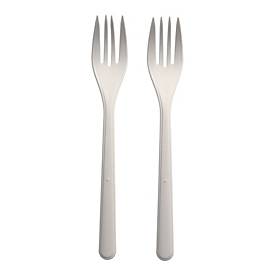 Papstar Mehrweg Gabel Polypropylen weiß 18,5 cm, bis 100 °C, spülmaschinenfest bis 65 °C, 125x nutzbar, 50er Pack