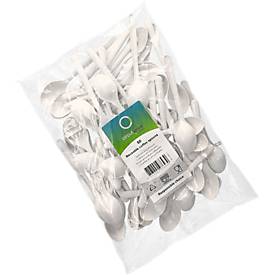 Papstar Mehrweg Kaffeelöffel Polypropylen weiß 13 cm, bis 100 °C, spülmaschinenfest bis 65 °C, 125x nutzbar, 50er Set