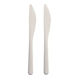 Papstar Mehrweg Messer Polypropylen weiß 18,5 cm, bis 100 °C, spülmaschinenfest bis 65 °C, 125x nutzbar, 50er Pack
