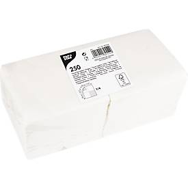 Papstar Servietten, 2-lagig, 1/4-Falz, B 240 x H 240 mm, FSC®-zertifiziert, Tissue, weiß, 250 Stück