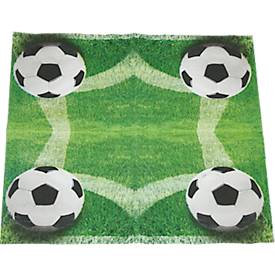 Papstar Servietten „Football“, 3-lagig, 1/4-Falz, FSC®-zertifiziert, B 330 x H 330 mm, Tissue, mehrfarbig bedruckt, 20 Stück