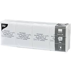 Papstar Snackservietten Daily Collection, 1/4-Falz, bedruckt, B 240 x H 165 mm, FSC®-zertifiziert, Tissue, weiß, 300 Stück