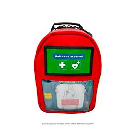 Parademic medische rugzak, voor defibrillator HeartStart HS1 of FRED-PA-1, verstelbare schouderbanden, B 260 x D 14 x H 355 mm, Cordula, rood