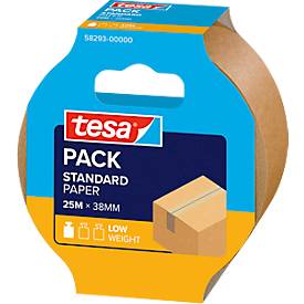 Parcel tape tesapack Paper Standard ecoLogo, for parcels up to 10 kg, W 38 mm x L 25 m, FSC certified paper, brown