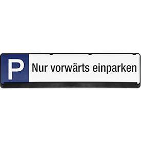 Parkplatzschild, nur vorwärts einparken