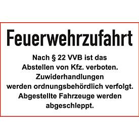 Parkverbot-Schild "Feuerwehrzufahrt" (Alu-Dibond)