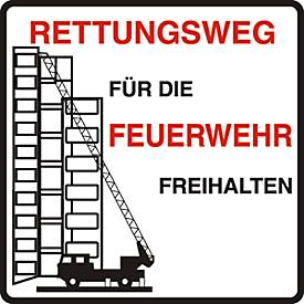 Parkverbot-Schild "Rettungsweg für die Feuerwehr freihalten" (Alu-Dibond)