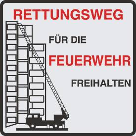 Parkverbot-Schild "Rettungsweg für die Feuerwehr freihalten" (Alu-Dibond)