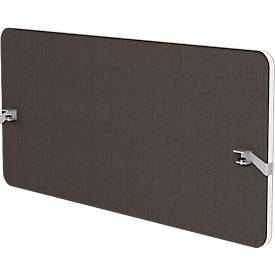 Paroi acoustique arrière Flex, épaisseur 40 mm, avec adaptateur, absorbant le son, extensible de façon modulaire, montage sur table, L 1800 x H 800 mm, gris foncé