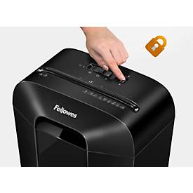 Partikel Aktenvernichter Fellowes Powershred® LX70, Auffangbehälter, P-4, Partikelschnitt, schwarz