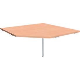 PC-Arbeitsplatte ALICANTE, mit Stützfuß, höhenverstellbar, B 1225 x T 1225 mm