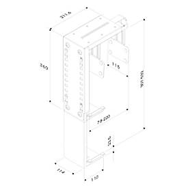 PC-Halterung Neomounts by NewStar CPU-D100, vertikal, bis 30 kg, manuell höhen- & breitenverstellbar, inkl. Befestigungsmaterial, schwarz