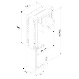 PC-Halterung Neomounts by NewStar CPU-D100, vertikal, bis 30 kg, manuell höhen- & breitenverstellbar, inkl. Befestigungsmaterial, silber