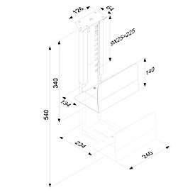 PC-Halterung Neomounts by NewStar CPU-D200, vertikal, bis 30 kg, manuell höhen- & breitenverstellbar, inkl. Befestigungsmaterial, schwarz