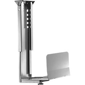 PC-Halterung Neomounts by NewStar CPU-D200, vertikal, bis 30 kg, manuell höhen- & breitenverstellbar, inkl. Befestigungsmaterial, silber