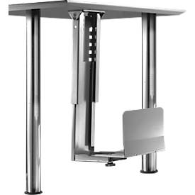 PC-Halterung Neomounts by NewStar CPU-D200, vertikal, bis 30 kg, manuell höhen- & breitenverstellbar, inkl. Befestigungsmaterial, silber