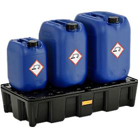 PE-Auffangwanne 60HD, aus Polyethylen, 100 % recycelbar, mit PE-Rost