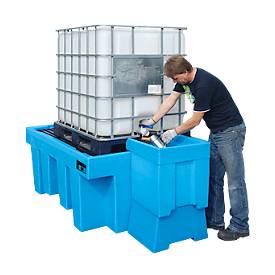 PE-Auffangwanne Bauer Typ WP, Kunstst., m. Gitterrost, 1000, 1 x 1000L IBC