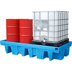 PE-Auffangwannen für 8 x 200 Liter-Fässer oder 2 x 1000 Liter IBC
