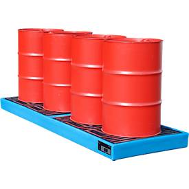 PE-Bodenschutzwannen für Kleingebinde und 4 x 200 Liter-Fässer