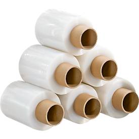 PE mini stretch film, thickness 10 µm, transparent, 6 rolls each L 150 rm x W 100 mm