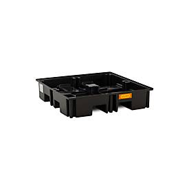 PE-Palettenauffangwanne CEMO 220/4 für 1 Industriepalette, L 1230 x B 1230 x H 260 mm, 220 l, für 4 x 200 l Fässer, ohne Gitterrost