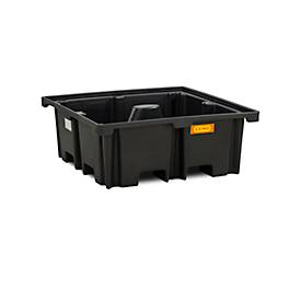 PE-Palettenauffangwanne CEMO 400/4 für 1 Industriepalette, L 1290 x B 1290 x H 480 mm, 400 l, für 4 x 200 l Fässer, ohne Gitterrost