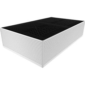 PE-Sicherheits-Auffangwannen für 2 x IBC 800 Liter, mit PP-Rost