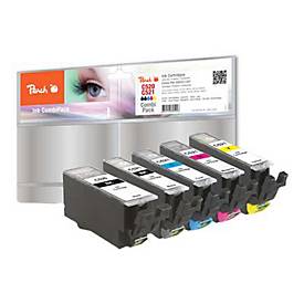 Image of Peach Combi-Pack PLUS - 5er-Pack - XL-Kapazität - Schwarz, Gelb, Cyan, Magenta - Tintenpatrone (Alternative zu: Canon CLI-521M, Canon PGI-520BK, Canon CLI-521Y, Canon CLI-521BK, Canon CLI-521C)