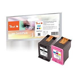 Image of Peach Multi Pack H62 - 2er-Pack - Schwarz, Farbe (Cyan, Magenta, Gelb) - wiederaufbereitet - Tintenpatrone (Alternative zu: HP 62)