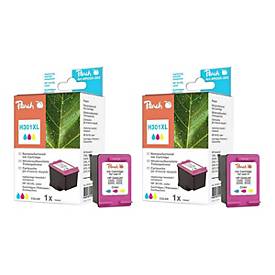 Image of Peach TwinPack - 2er-Pack - Farbe (Cyan, Magenta, Gelb) - Tintenpatrone (Alternative zu: HP 301XL)