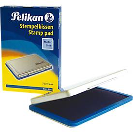 Pelikan Stempelkissen Gr. Nr. 2, für Gummi- und Polymerstempel, in Metallicgehäuse, 70 x 110 mm, blau