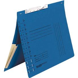 Pendelhefter Falken, Format A4, für bis zu 200 Blatt, 2 Fächer, Schlitzstanzung, Behördenheftung, Tasche, Recycling-Karton, blau, 50 Stück