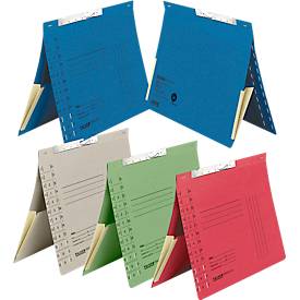 Pendelhefter Falken, Format A4, für bis zu 200 Blatt, 2 Fächer, Schlitzstanzung, Behördenheftung, Tasche, Recycling-Karton, blau, 50 Stück