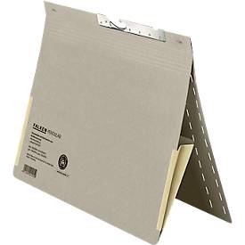 Pendelhefter Falken, Format A4, für bis zu 200 Blatt, 2 Fächer, Schlitzstanzung, Behördenheftung, Tasche, Recycling-Karton, grau, 50 Stück