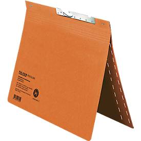 Pendelhefter Falken, Format A4, für bis zu 200 Blatt, Schlitzstanzung, Behördenheftung, Recycling-Karton, orange, 50 Stück