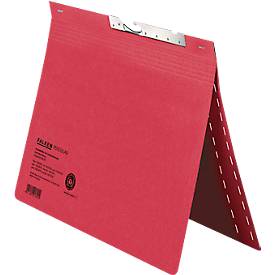 Pendelhefter Falken, Format A4, für bis zu 200 Blatt, Schlitzstanzung, Behördenheftung, Recycling-Karton, rot, 50 Stück