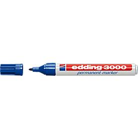 Permanentmarker edding 3000, Rundspitze, licht- & abriebsbeständig, 10 Stück, blau