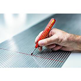 Permanentmarker Pica BIG Ink Marker XL, für glatte & trockene Oberflächen, Spezial-Schreibspitze, wisch- & wasserfest, Schreibfarbe rot