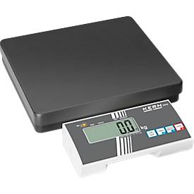 Personenwaage KERN MPB 300K100, bis 300 kg, BMI- und Hold-Funktion, Batterie- oder Netzbetrieb, Stahl, ohne Stativ, weiß/schwarz, inkl. Arbeitsschutzhaube