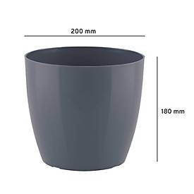 Pflanzentopf anthrazit, Ø 200 mm, 2 St.