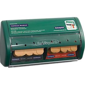 Pflasterspender Salvequick®, nachfüllbar, inkl. 45 wasserabweisenden & 40 elastischen Pflasterstrips, B 230 x T 55 x H 120 mm, Kunststoff, grün