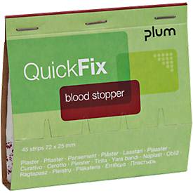 Pflasterstrips QuickFix Blood Stopper, Nachfüllpack f. Spender, m. Alginatfasern, 1 Paket mit 45 Stück