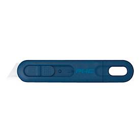 PHC Einweg-Sicherheitsmesser Volo™ MD, für Links-/Rechtshänder, metalldetektierbar, Auto-Klingenrückzug, Umhängeöse, Kunststoff, dunkelblau, 10 Stück