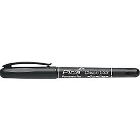 Pica Permanentmarker CLASSIC, schwarz, Strichbreite 0,7 mm, Rundspitze, alkoholtinte, wasserfest, 10 Stück