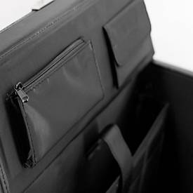 Pilotenkoffer Alassio MONDO, Hauptfach, Laptopfach bis 17'', Visitenkartenfächer, Stiftschlaufen, Teleskopgriff, abschließbar, Kunstleder, schwarz