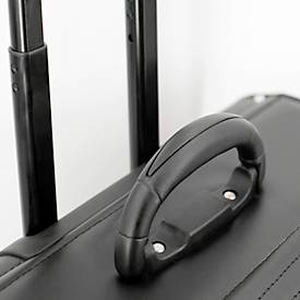 Pilotenkoffer Alassio MONDO, Hauptfach, Laptopfach bis 17'', Visitenkartenfächer, Stiftschlaufen, Teleskopgriff, abschließbar, Kunstleder, schwarz