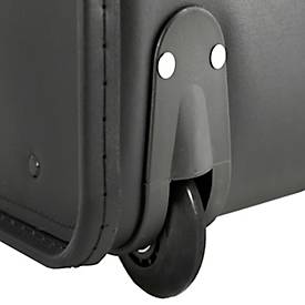 Pilotenkoffer Alassio MONDO, Hauptfach, Laptopfach bis 17'', Visitenkartenfächer, Stiftschlaufen, Teleskopgriff, abschließbar, Kunstleder, schwarz